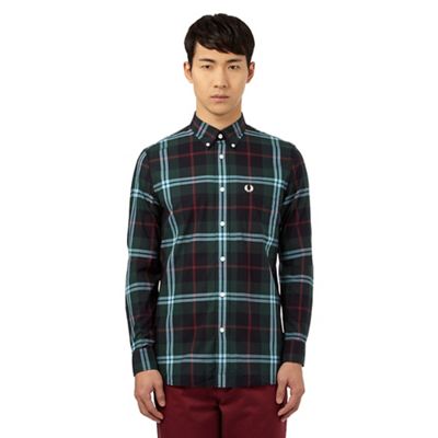 Fred Perry Green checked print regular fit shirt